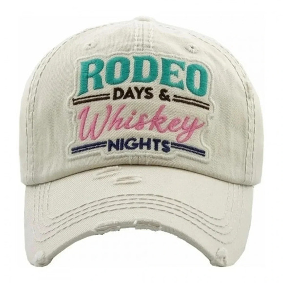 Boutique Rodeo Days & Whiskey Nights baseball cap boho western - Picture 5 of 5